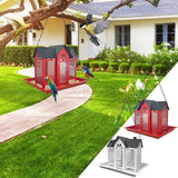 Charming House-Shaped Hanging Bird Feeder - Durable Metal Design for Wild Birds(yellow) - Top-Down View