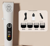 Professional Pet Grooming Hair Clipper Kit - Rechargeable, Low Noise, with Ceramic Blades & 5-Speed