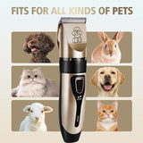 Professional Pet Grooming Hair Clipper Kit - Rechargeable, Low Noise, with Ceramic Blades & 5-Speed