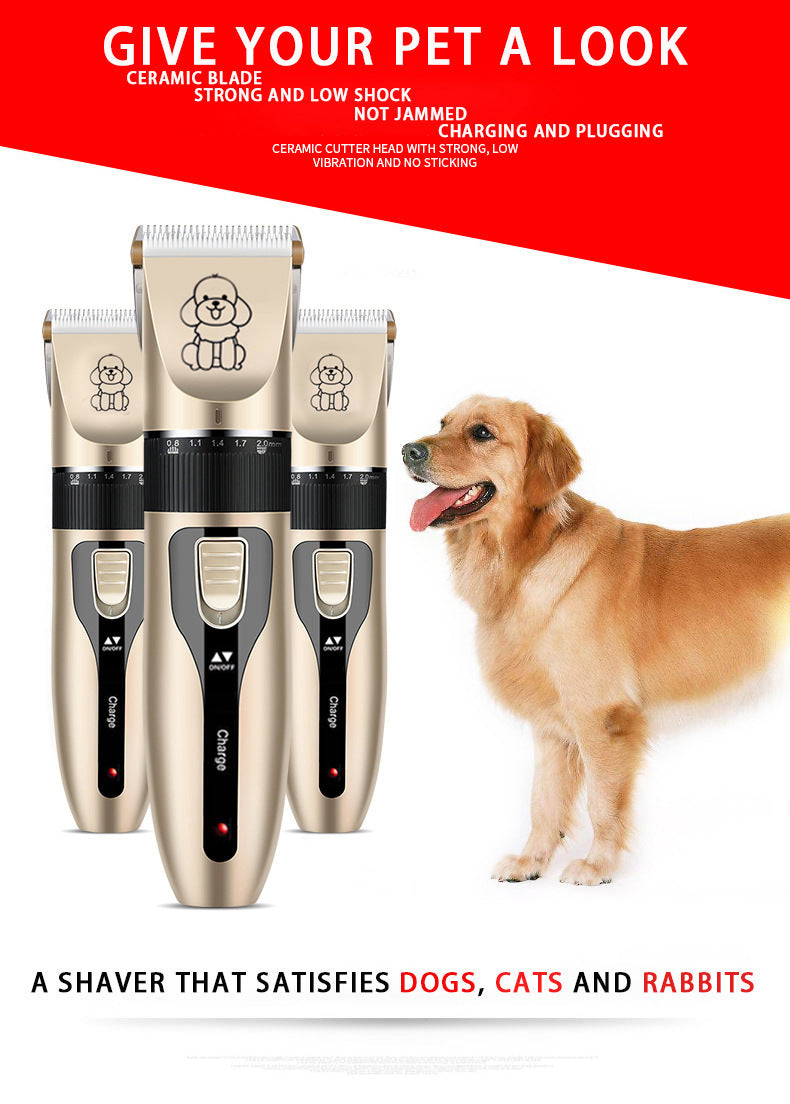 Professional Pet Grooming Hair Clipper Kit - Rechargeable, Low Noise, with Ceramic Blades & 5-Speed