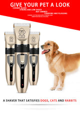 Professional Pet Grooming Hair Clipper Kit - Rechargeable, Low Noise, with Ceramic Blades & 5-Speed