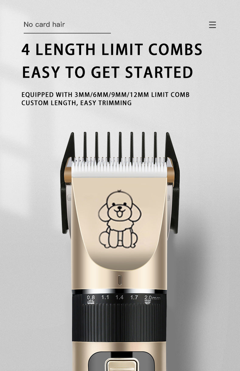 Professional Pet Grooming Hair Clipper Kit - Rechargeable, Low Noise, with Ceramic Blades & 5-Speed