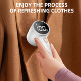 Rechargeable Electric Lint Remover with LED Display - 3 Speed Levels, USB-C Charging, 2600mAh Battery(black) - Front View