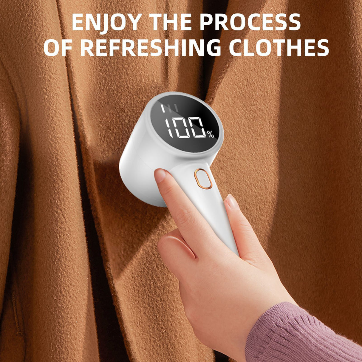 Rechargeable Electric Lint Remover with LED Display - 3 Speed Levels, USB-C Charging, 2600mAh Battery(white)