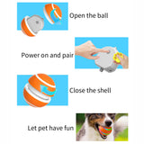 Interactive Auto Pet Toy Ball with Remote Control - USB Rechargeable, LED Lights, Sturdy & Waterproof(orange) - Rear View