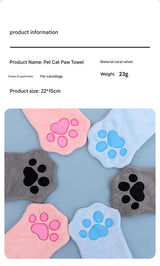 Adorable Pet Paw Grooming & Drying Mitt - Super Absorbent Fleece Material(pink) - 45-Degree Angle