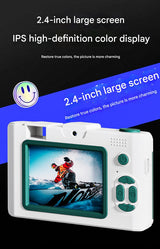Compact 4K Digital Camera - 50MP, 16x Zoom, 2.4-inch IPS Screen, WiFi & Fill Light - Retro CCD Style(White) - Side View