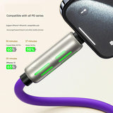 Universal PD Fast Charging Cable with LED Indicator - Zinc Alloy, Durable 1.5m Silicone Cord - Multiple Connector Options(Pink) - Front View