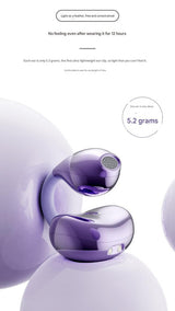 Stylish TWS Wireless Earbuds with Real-Time AI Translation - Immersive Sound & Touch Control(purple)