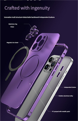 Innovative Detachable Backplate Case for iPhone 14 Pro Max with Strong MagSafe Compatibility(Purple) - 45-Degree Angle