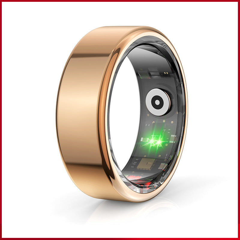 Advanced Smart Health Ring - 24/7 Heart Rate, SpO2, Sleep & Activity Tracker with Magnetic Charging(gold)