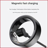 Advanced Smart Health Ring - 24/7 Heart Rate, SpO2, Sleep & Activity Tracker with Magnetic Charging(gold) - Front View