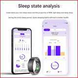 Advanced Smart Health Ring - 24/7 Heart Rate, SpO2, Sleep & Activity Tracker with Magnetic Charging(Black) - Side View