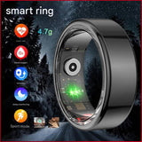 Advanced Smart Health Ring - 24/7 Heart Rate, SpO2, Sleep & Activity Tracker with Magnetic Charging(Silver) - Top-Down View