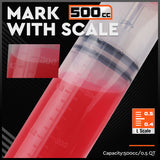 500cc Fluid Extraction & Fill Pump Syringe - Durable Manual Pump for Automotive & Marine Fluids - Rear View