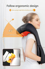 Deep Kneading Shiatsu Neck & Shoulder Massager with Heat - USB Rechargeable Ergonomic Design(Gray and black) - Front View