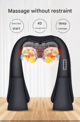 Deep Kneading Shiatsu Neck & Shoulder Massager with Heat - USB Rechargeable Ergonomic Design(Gray and black) - Side View