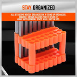 32-Piece Extra Long Screwdriver Bit Set - 150mm S2 Steel Bits with Organizer Stand - Side View