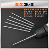 32-Piece Extra Long Screwdriver Bit Set - 150mm S2 Steel Bits with Organizer Stand - Top-Down View