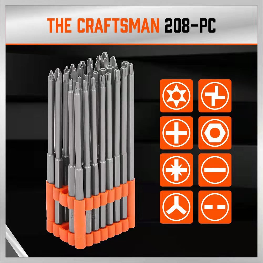 32-Piece Extra Long Screwdriver Bit Set - 150mm S2 Steel Bits with Organizer Stand