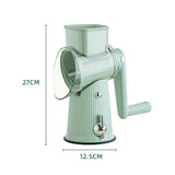 Multi-Function Rotary Vegetable Slicer & Grater - 5 Blade Types (10 Pcs Total) with Storage Box-white - Front View