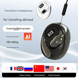 AI Smart Translation Earbuds - Open-Ear TWS Bluetooth Headphones with 144 Language Support & LED Display Case(White) - Side View