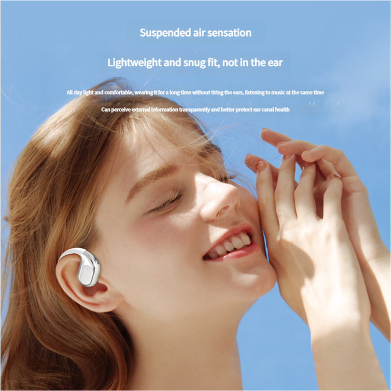 Open-Ear Conduction TWS Earbuds - Bluetooth 5.5, HIFI Sound, LED Display(white)