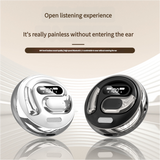 Open-Ear Conduction TWS Earbuds - Bluetooth 5.5, HIFI Sound, LED Display(black) - Front View