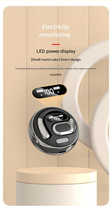 Open-Ear Conduction TWS Earbuds - Bluetooth 5.5, HIFI Sound, LED Display(black) - Rear View