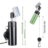Portable Golf Club Groove Cleaner Brush with Water Spray Bottle & Retractable Keychain(white) - Side View