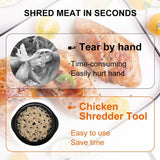 Upgraded Meat Shredder Tool - Rotating Chicken & Pork Puller with Anti-Slip Base & Ergonomic Grips(black) - Rear View