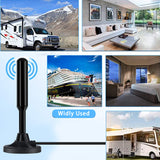 HD 4K Digital TV Antenna - 22dB High Gain, Long Range Reception with 5m Cable & IEC Connector - Top-Down View