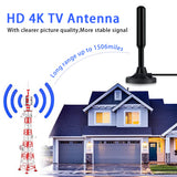 HD 4K Digital TV Antenna - 22dB High Gain, Long Range Reception with 5m Cable & IEC Connector