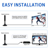 HD 4K Digital TV Antenna - 22dB High Gain, Long Range Reception with 5m Cable & IEC Connector - Rear View