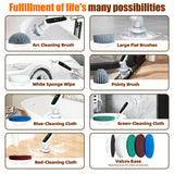 Electric Spin Scrubber with Adjustable Extension Handle & 8 Brush Heads - Smart LED Display
