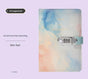 A5 Tie-Dye Lockable Journal with Combination Lock, 240 Pages, Soft Touch Cover Diary, Light Blue