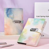 A5 Tie-Dye Journal with Combination Lock - 240 Pages, Soft Touch Cover Diary(Purple)