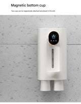 Smart Automatic Mouthwash Dispenser - Wall-Mounted, 3 Adjustable Levels, LED Display & Magnetic Cups(Black) - 45-Degree Angle