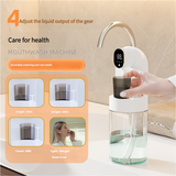 Smart Automatic Mouthwash Dispenser - 4 Adjustable Levels, LED Display, 2000mAh Battery & Magnetic Cups(white) - Top-Down View