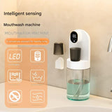 Smart Automatic Mouthwash Dispenser - 4 Adjustable Levels, LED Display, 2000mAh Battery & Magnetic Cups(black) - Front View