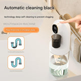 Smart Automatic Mouthwash Dispenser - 4 Adjustable Levels, LED Display, 2000mAh Battery & Magnetic Cups(black) - Rear View