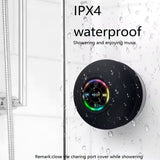 IPX4 Waterproof Bluetooth Shower Speaker with Suction Cup & LED Lights - Hands-Free Calling(white) - Front View