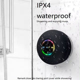 IPX4 Waterproof Bluetooth Shower Speaker with Suction Cup & LED Lights - Hands-Free Calling(red)