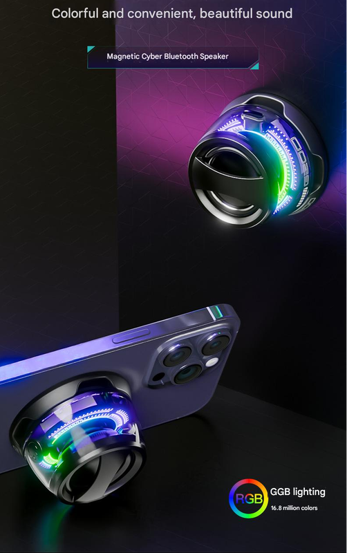 G300 Magnetic Suction Bluetooth Speaker - RGB Lights, 40mm Driver, 6H Playtime(Yellow)