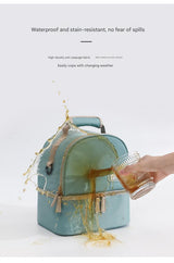 Versatile Insulated Breast Milk Cooler & Lunch Backpack - Waterproof, Multi-Carry Options(Yellow print) - Rear View