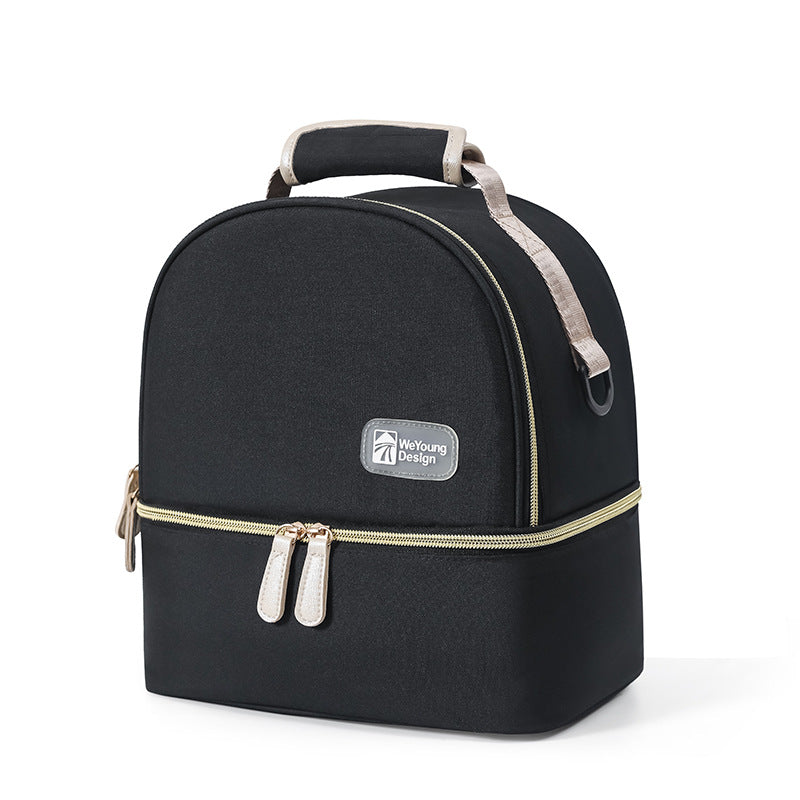 Versatile Insulated Breast Milk Cooler & Lunch Backpack - Waterproof, Multi-Carry Options(Pure black)