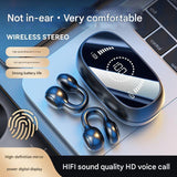 Open-Ear Conduction TWS Earbuds - Bluetooth 5.4, 9D Surround Sound, LED Display, Long Battery Life(Skin color) - Side View