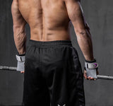 Heavy Duty Weightlifting Grips - Anti-Slip Cowhide Palm Protectors with Neoprene Wrist Support & Adjustable Straps(Brown) - Top-Down View
