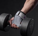 Heavy Duty Weightlifting Grips - Anti-Slip Cowhide Palm Protectors with Neoprene Wrist Support & Adjustable Straps(Brown) - 45-Degree Angle
