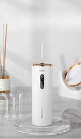Portable Electric Water Flosser - USB-C Rechargeable, Multiple Modes, Gingival Protection(White) - Rear View